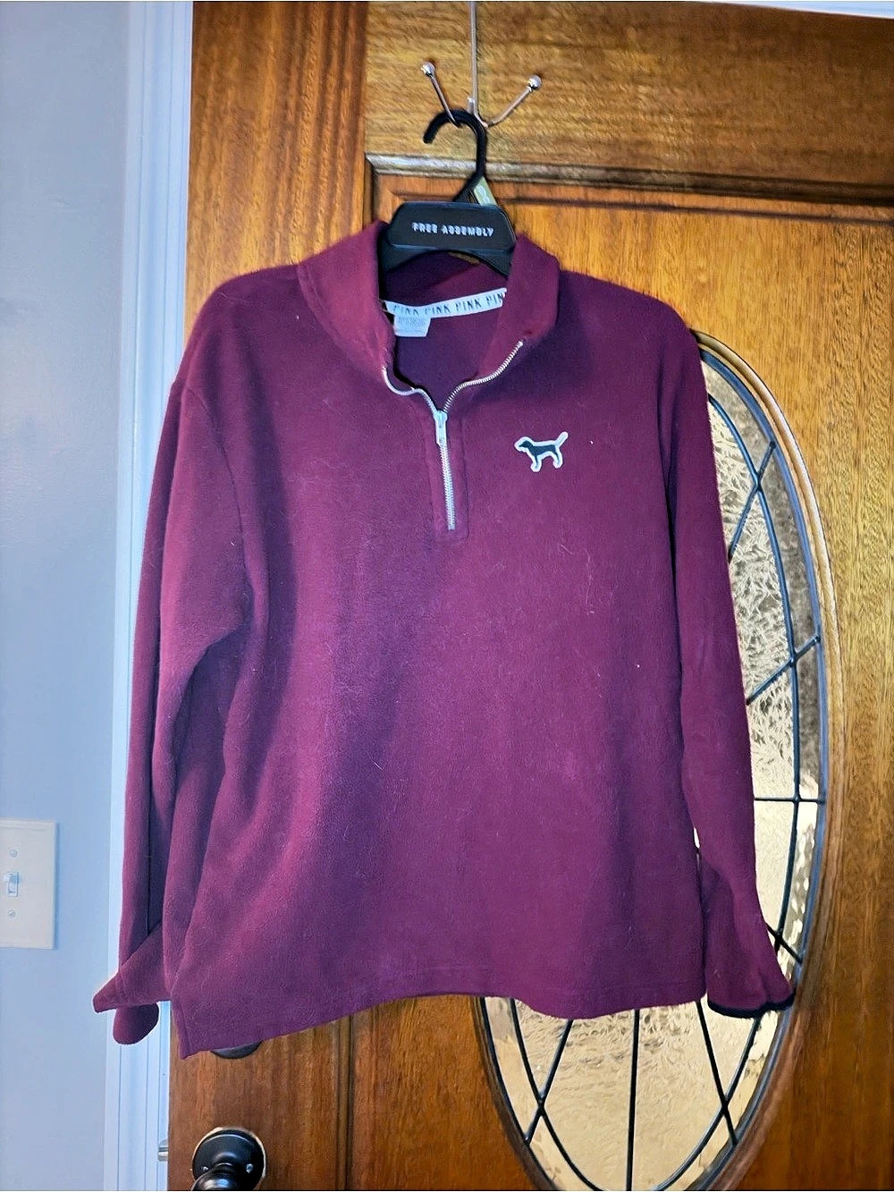 Victoria's Secret PINK Quarter-Zip Pullover in Purple